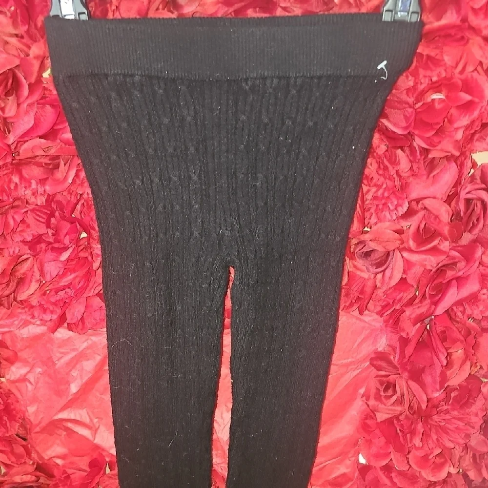 Cherokee Girls Black Sweater Footless Leggings Size 10/12